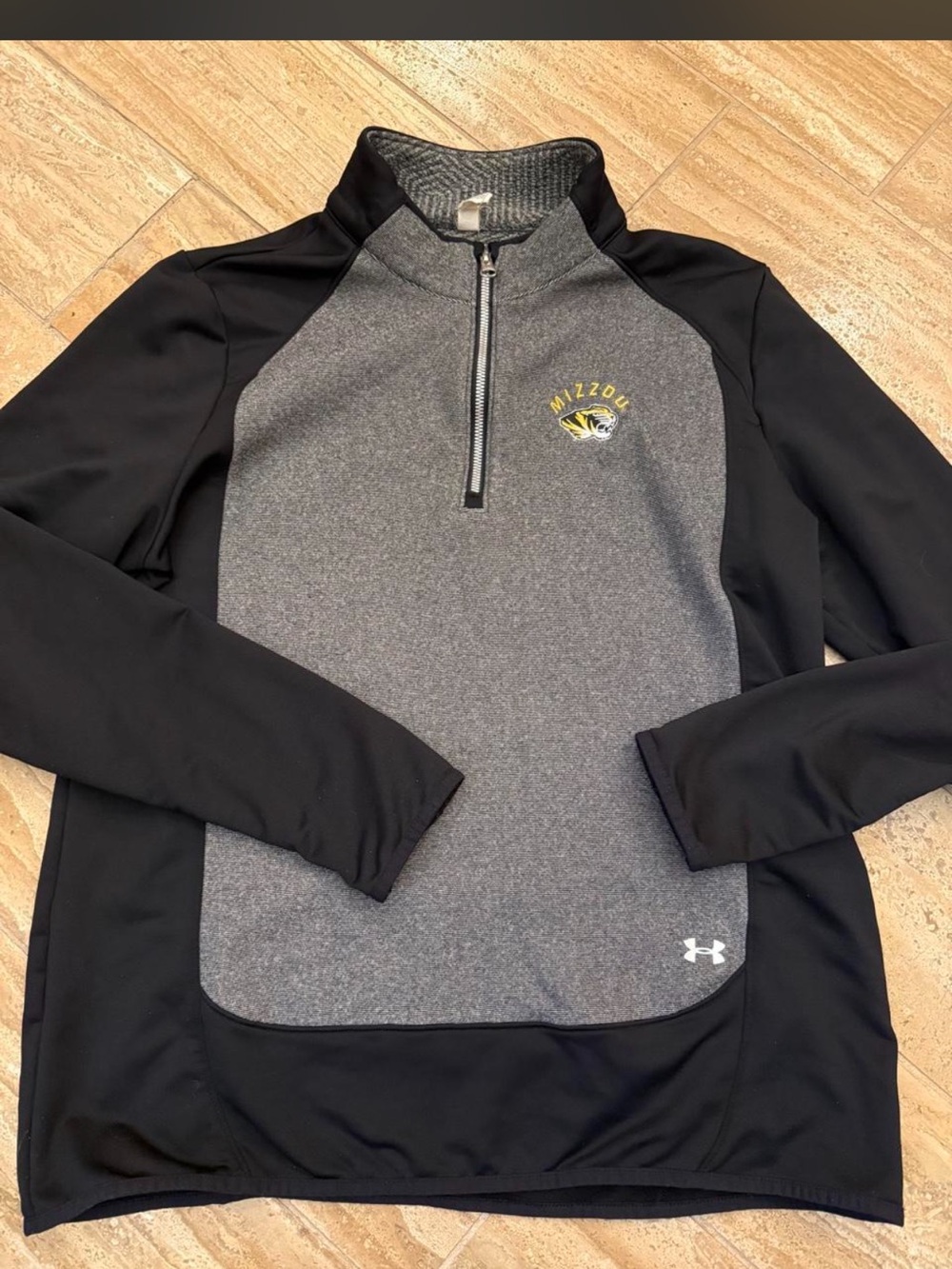 Under Armour Black & Gray Mizzou 1/4 Zip Pullover X Large